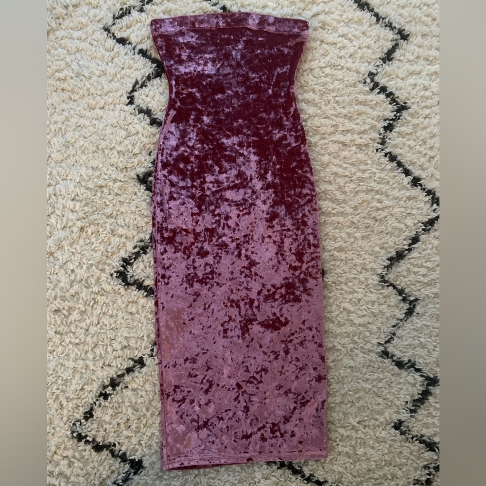 Pink Velvet Tube Dress